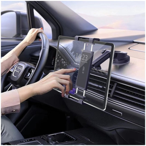 Стойка за автомобил V4 Universal Windshield & Dashboard for Tablet, черна, Tech-Protect