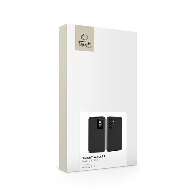 Калъф Smart Wallet за Samsung S25, Matte Black, Tech-Protect