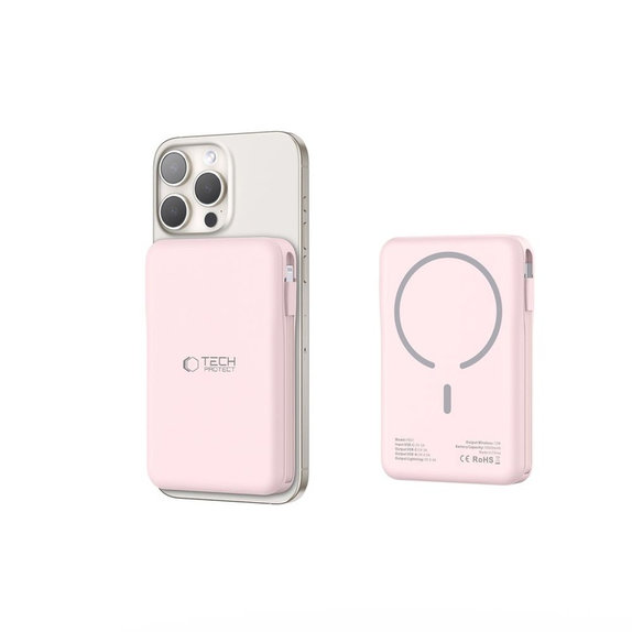 Външна батерия PB31 Lifemag MagSafe 10000mAh, розова, Tech-Protect