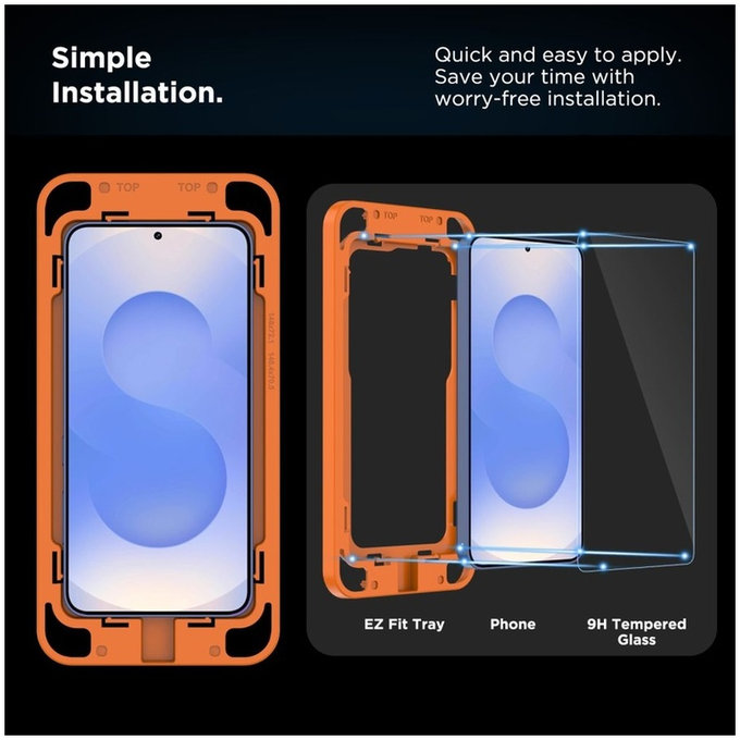 Закалено стъкло Quick Set+ 2-PACK за Samsung S24 / S25, прозрачна, Tech-Protect