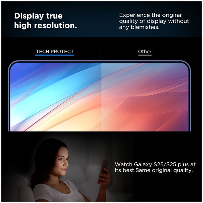 Закалено стъкло Quick Set+ 2-PACK за Samsung S24 / S25, прозрачна, Tech-Protect