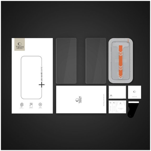 Закалено стъкло Quick Set+ 2-PACK за Samsung S24 / S25, прозрачна, Tech-Protect