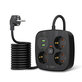 Мрежово зарядно PCS3X4 Power Strip 2 USB & 2 USB-C & 3 Socket 200cm, черна, Tech-Protect