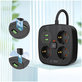 Мрежово зарядно PCS3X4 Power Strip 2 USB & 2 USB-C & 3 Socket 200cm, черна, Tech-Protect