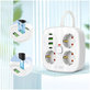 Мрежово зарядно PCS3X4 Power Strip 2 USB & 2 USB-C & 3 Socket 200cm, бяла, Tech-Protect