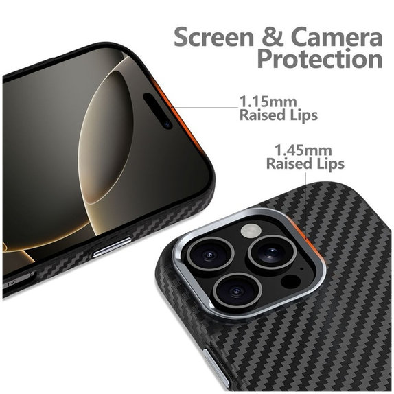 Калъф Ion Carbon MagSafe за Samsung S25 Ultra, черна/сребриста, Tech-Protect