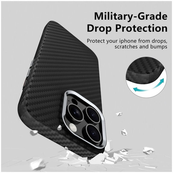 Калъф Ion Carbon MagSafe за Samsung S25 Ultra, черна/сребриста, Tech-Protect
