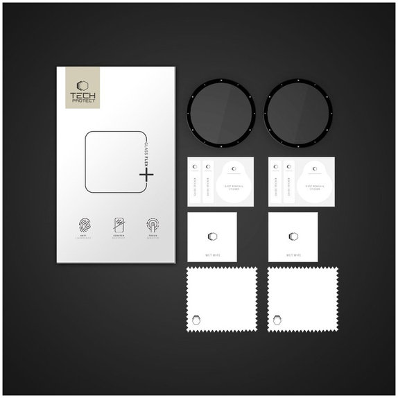 Хибридно стъкло Glass Flex+ 2-PACK за Garmin Venu 3, черна, Tech-Protect