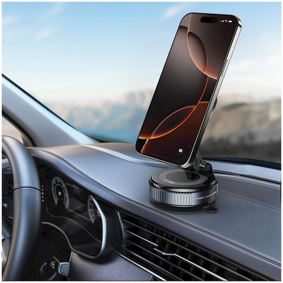 Стойка за автомобил N60 Magnetic MagSafe Windshield & Dashboard, черна, Tech-Protect