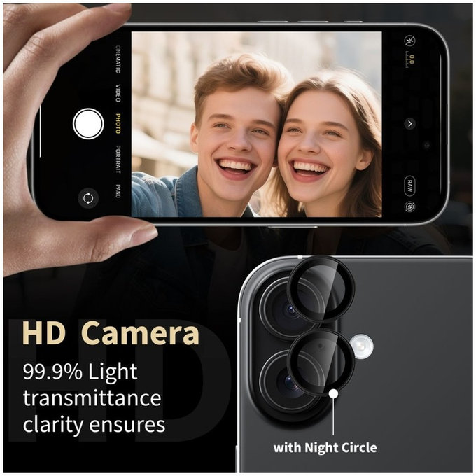 Протектор за камера Camring Fit+ за iPhone 16 / 16 Plus / 17, прозрачна, Tech-Protect