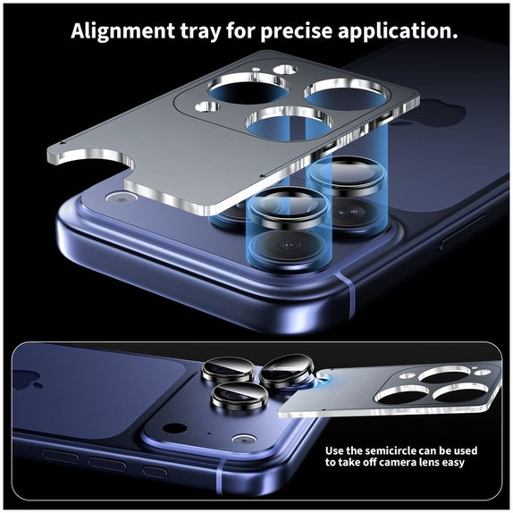 Протектор за камера Camring Fit+ за iPhone 14 Pro / Max / 15 Pro / Max / 16 Pro / Max / 17 Pro / Max, прозрачна, Tech-Protect