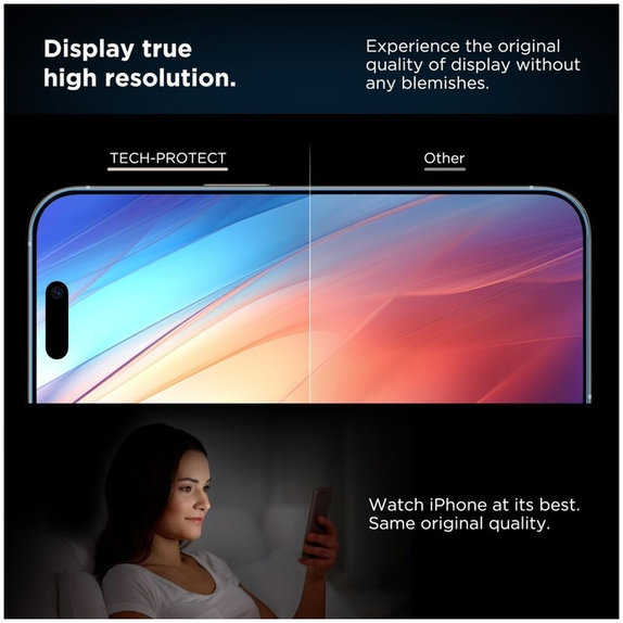 Закалено стъкло Quick Set+ 2-PACK за iPhone 17, черна, Tech-Protect