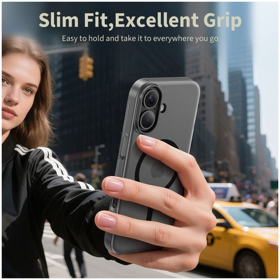 Калъф MagSlim MagSafe за iPhone 17, Matte/Black, Tech-Protect