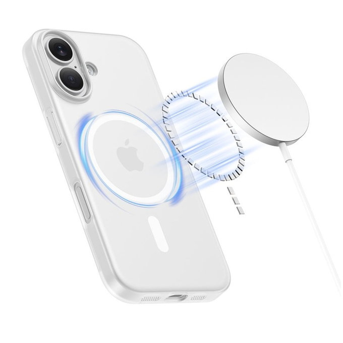Калъф MagSlim MagSafe за iPhone 17, Matte/White, Tech-Protect