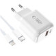 Мрежово зарядно NCA30 2-PORT PD 30W / QC3.0 + Lightning Cable, бяла, Tech-Protect
