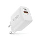 Мрежово зарядно NCA20 2-PORT PD 20W / QC3.0, бяла, Tech-Protect