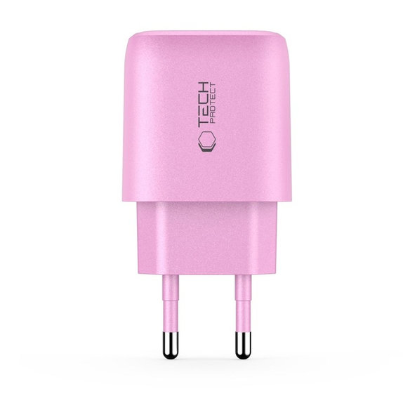 Мрежово зарядно NCA20 2-PORT PD 20W / QC3.0, Baby Pink, Tech-Protect