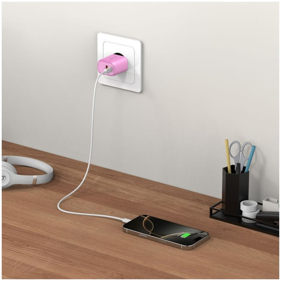 Мрежово зарядно NCA20 2-PORT PD 20W / QC3.0, Baby Pink, Tech-Protect