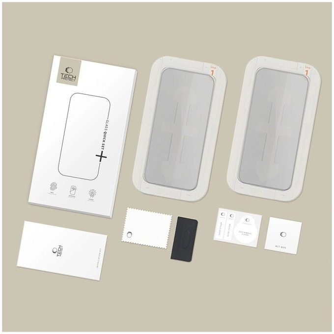 Privacy закалено стъкло Quick Set Spy+ 2-PACK за iPhone 13 / 13 Pro / 14 / 16E / 17E, privacy, Tech-Protect