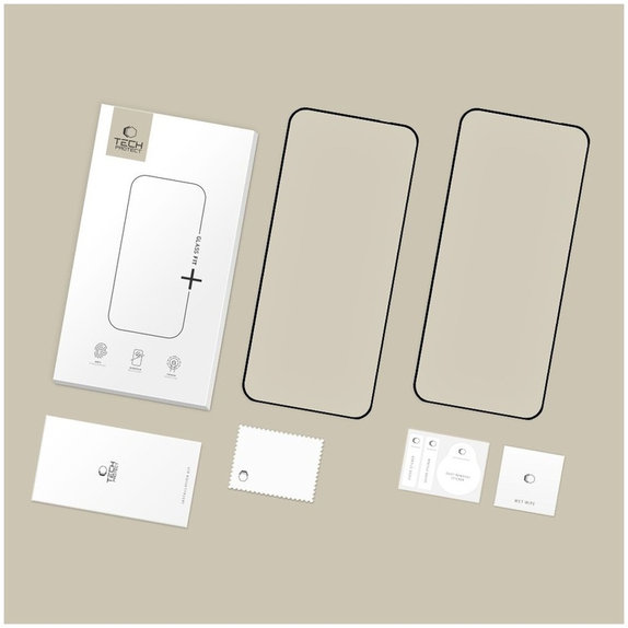 Закалено стъкло Glass Fit+ 2-PACK за Motorola Edge 50 Neo / 60 Neo, черна, Tech-Protect