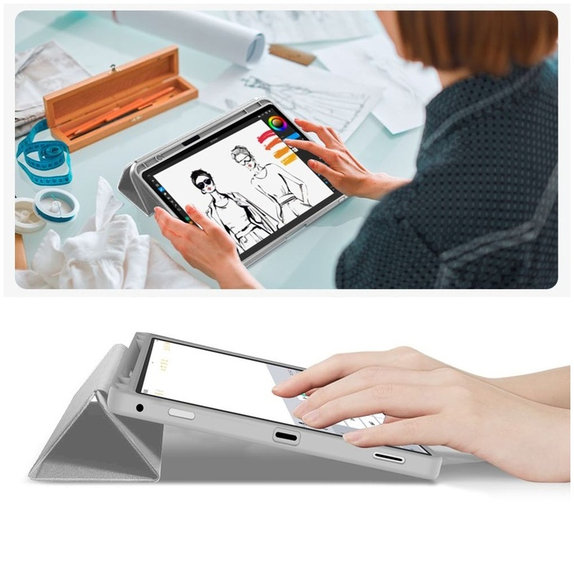 Калъф Sc Pen за Samsung Tab S9 11.0 / S9 FE / S10 FE / S10 Lite 10.9 X710 / X716B / X510 / X516B / X520 / X526 / X400 / X406B, сива, Tech-Protect