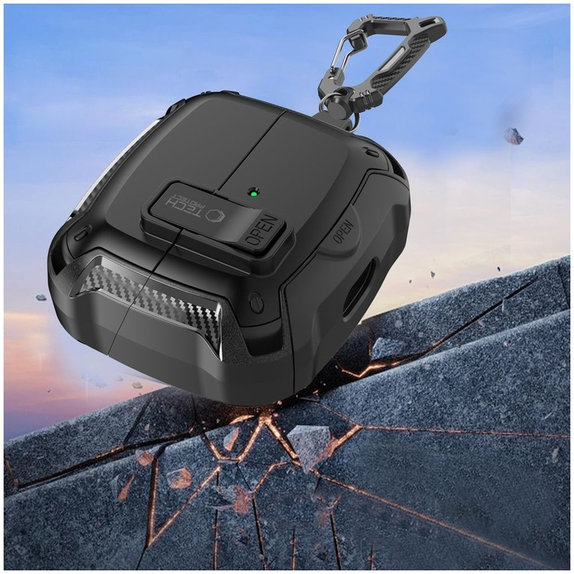 Калъф за слушалки Carbonox MagSafe за Samsung Buds 3 / 3 FE / 3 Pro, черна, Tech-Protect