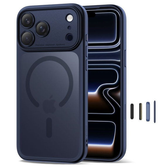 Калъф MagPeak MagSafe CC за iPhone 17 Pro, Matte Deep Blue, Tech-Protect