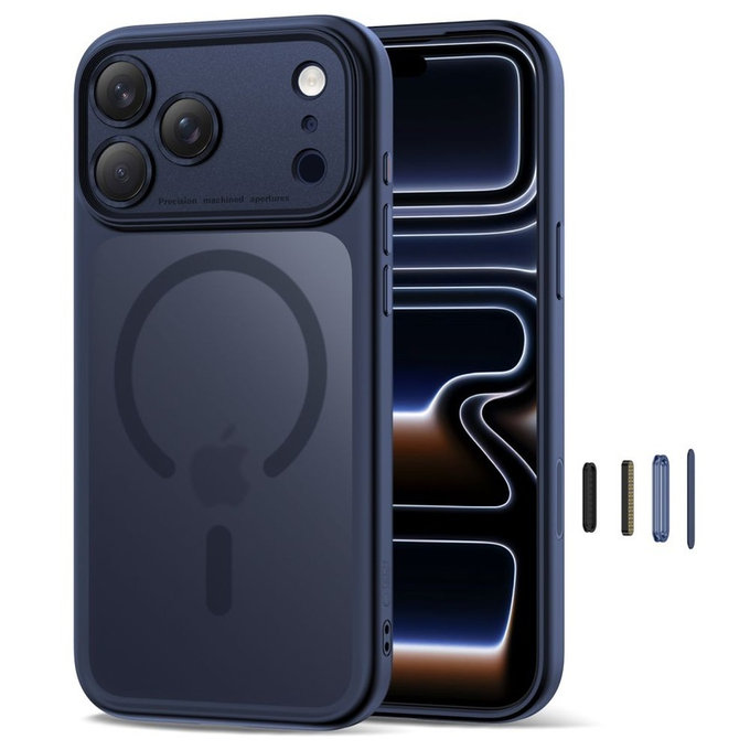 Калъф MagPeak MagSafe CC за iPhone 17 Pro, Matte Deep Blue, Tech-Protect