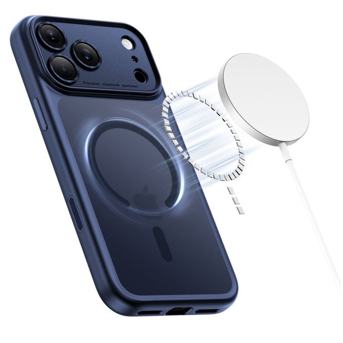 Калъф MagPeak MagSafe CC за iPhone 17 Pro, Matte Deep Blue, Tech-Protect