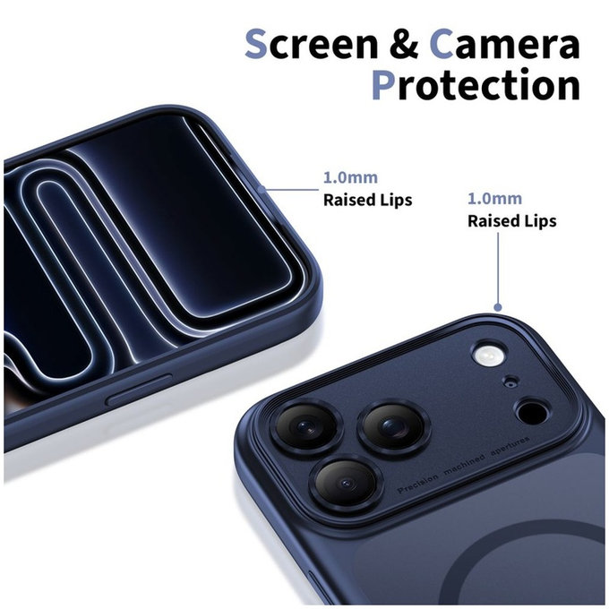 Калъф MagPeak MagSafe CC за iPhone 17 Pro, Matte Deep Blue, Tech-Protect