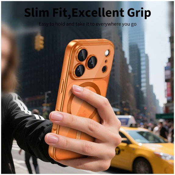 Калъф MagFlex MagSafe за iPhone 17 Pro, Shiny Cosmic Orange, Tech-Protect