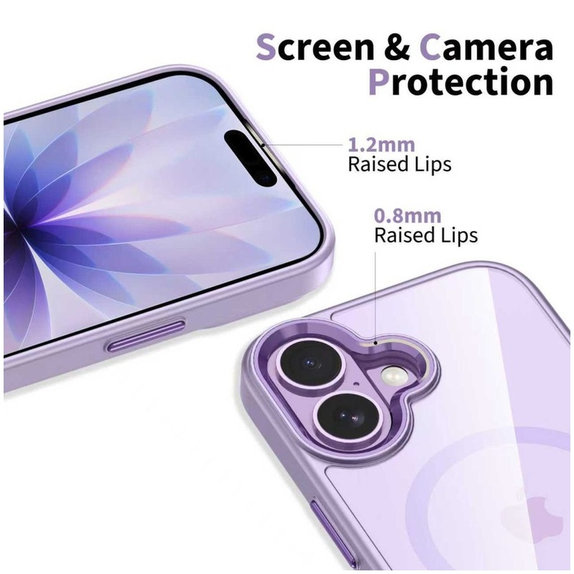 Калъф MagMat MagSafe за iPhone 17, Lavender/Clear, Tech-Protect