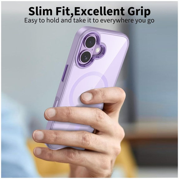 Калъф MagMat MagSafe за iPhone 17, Lavender/Clear, Tech-Protect