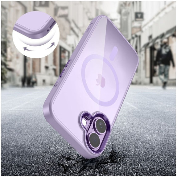 Калъф MagMat MagSafe за iPhone 17, Lavender/Clear, Tech-Protect