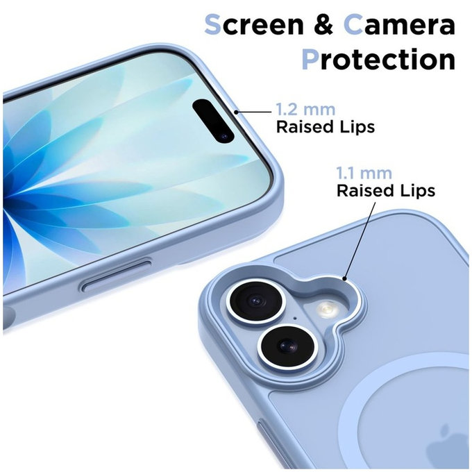 Калъф MagMat MagSafe за iPhone 17, Matte Mist Blue, Tech-Protect