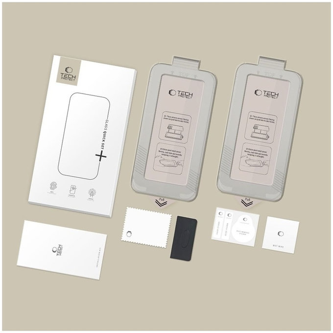 Закалено стъкло Quick Set+ 2-Pack за Samsung S26, Black, Tech-Protect