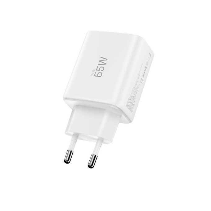 Мрежово зарядно NCA65W-GAN 3-PORT PD 65W / QC3.0, бяла, Tech-Protect