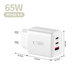 Мрежово зарядно NCA65W-GAN 3-PORT PD 65W / QC3.0, бяла, Tech-Protect