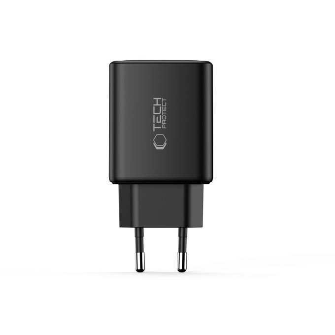Мрежово зарядно NCA65W-GAN 3-PORT PD 65W / QC3.0, черна, Tech-Protect