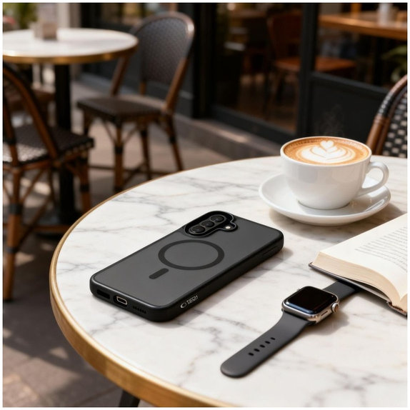 Защитен калъф MagMat MagSafe за Samsung A57 5G, Matte Black, Tech-Protect