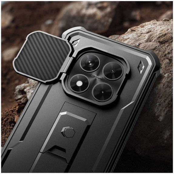 Калъф Kevlar Cam+ с 2 предни рамки за Xiaomi Redmi Note 15 Pro 5G, черен, Tech-Protect