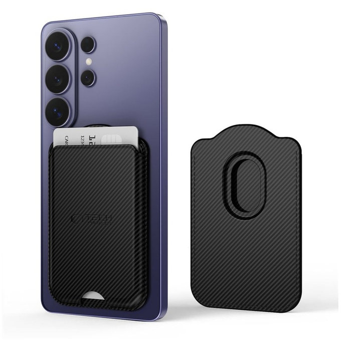 MagSafe портфейл / държач за карти CH02 Magwallet MagSafe Universal Magnetic Card Holder Carbon, Tech-Protect