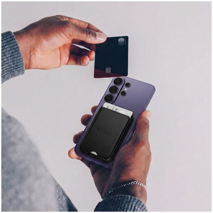 MagSafe портфейл / държач за карти CH02 Magwallet MagSafe Universal Magnetic Card Holder Carbon, Tech-Protect