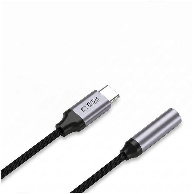 Адаптер Ultraboost USB-C To Mini Jack 3.5MM DAC, Iron Grey, Tech-Protect