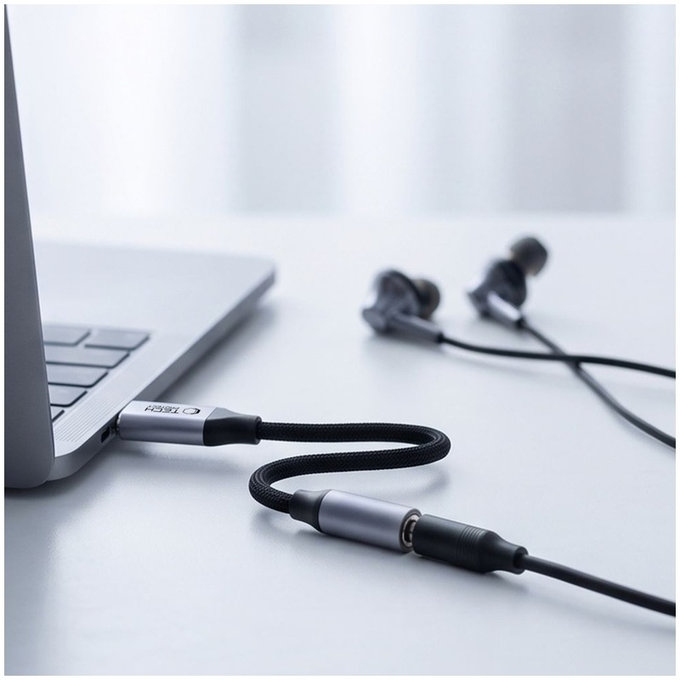 Адаптер Ultraboost USB-C To Mini Jack 3.5MM DAC, Iron Grey, Tech-Protect
