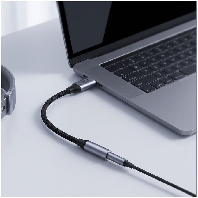 Адаптер Ultraboost USB-C To Mini Jack 3.5MM DAC, Iron Grey, Tech-Protect