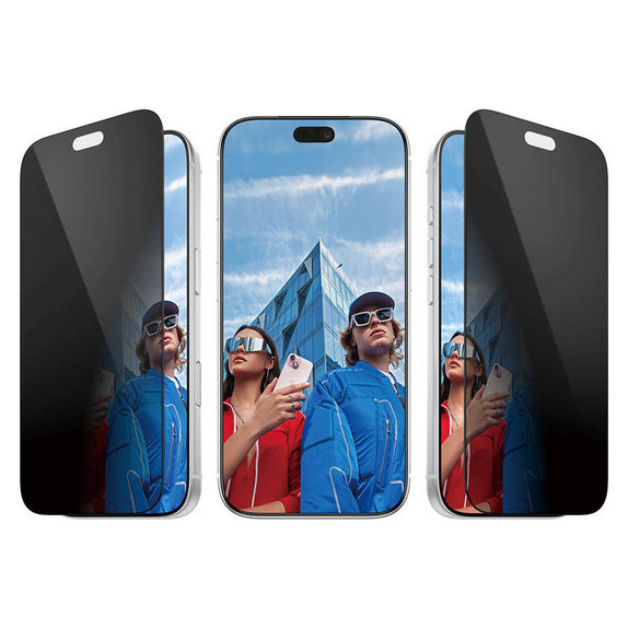 Закалено стъкло UWF 2-Way Privacy с апликатор за iPhone 18 Pro, Черно, PanzerGlass