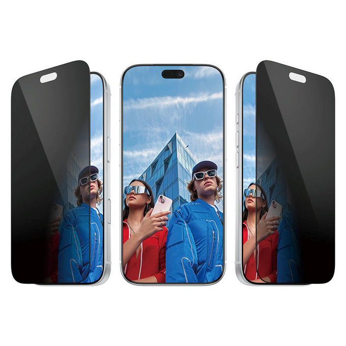 Закалено стъкло UWF 2-Way Privacy с апликатор за iPhone 18 Pro, Черно, PanzerGlass