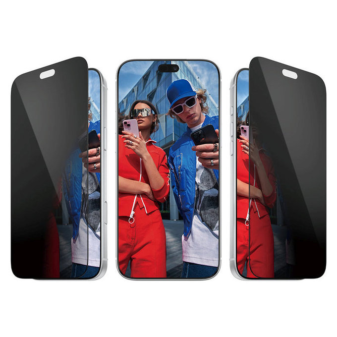 Закалено стъкло UWF 2-Way Privacy с апликатор за iPhone 18 Pro Max, Черно, PanzerGlass