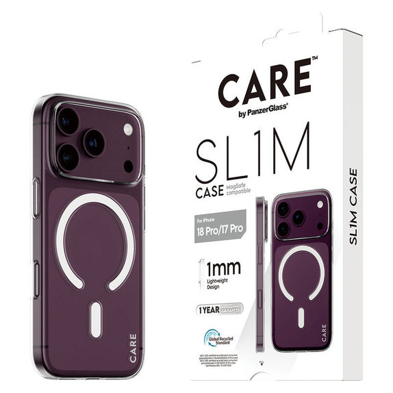 Калъф SL1M с MagSAFE за iPhone 18 Pro/17 Pro/16e, Прозрачен, PanzerGlass